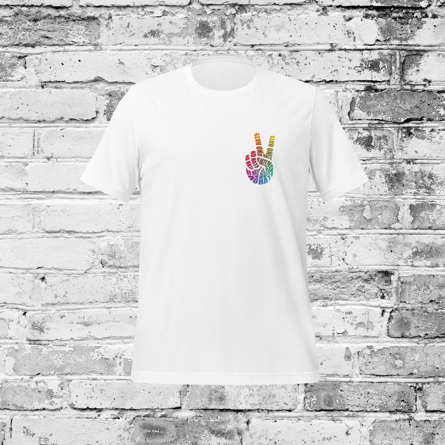 No Hate Peace Sign Shirt – Rainbow Anti-Hate Apparel