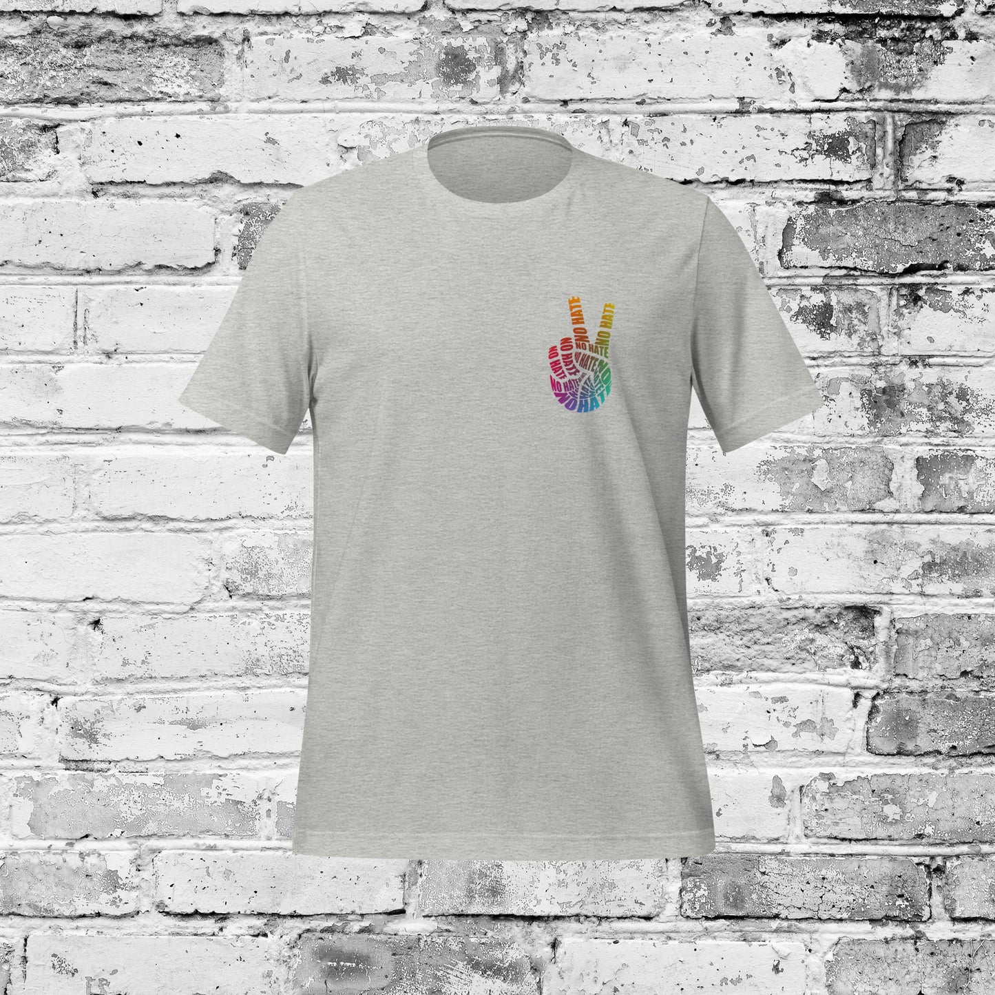 No Hate Peace Sign Shirt – Rainbow Anti-Hate Apparel
