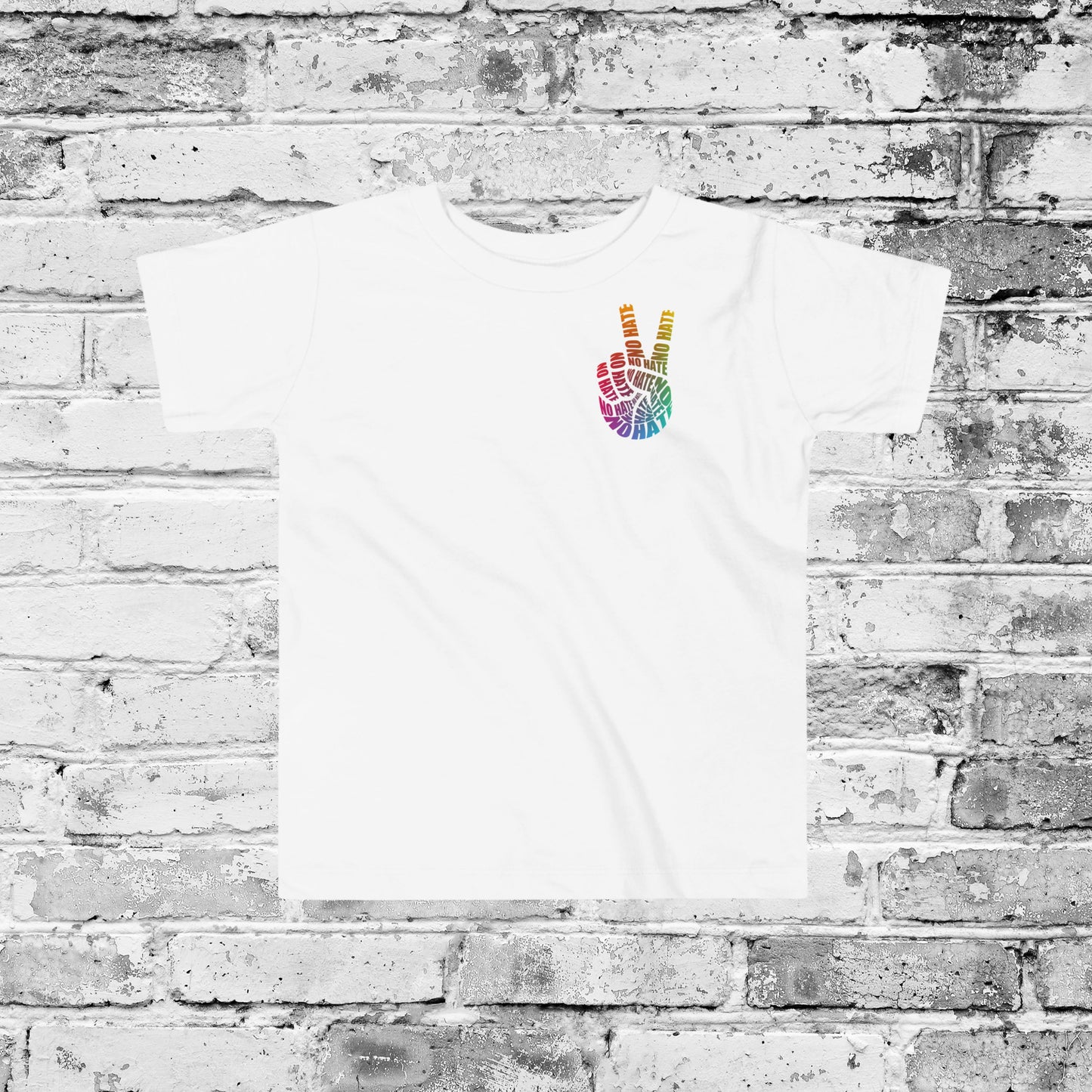No Hate Peace Sign Shirt – Rainbow Anti-Hate Apparel
