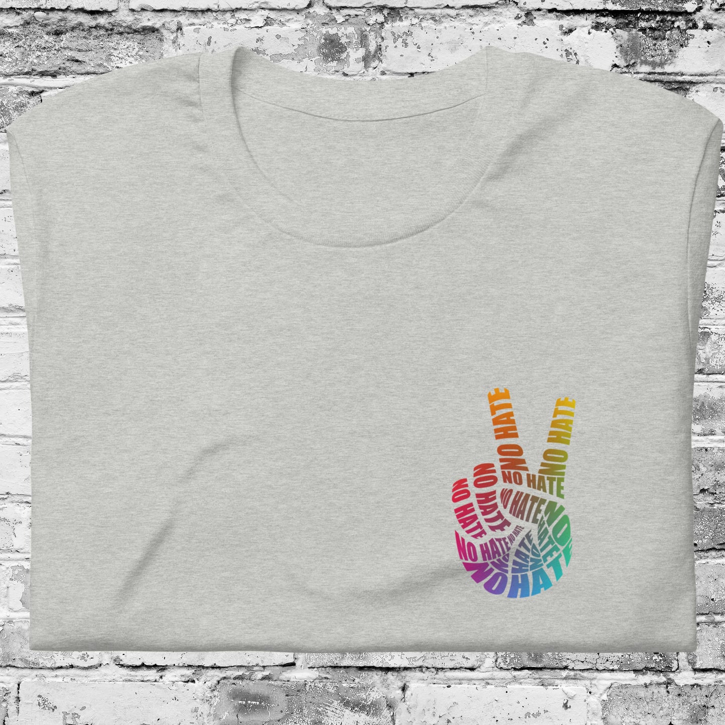 No Hate Peace Sign Shirt – Rainbow Anti-Hate Apparel