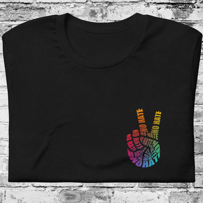 No Hate Peace Sign Shirt – Rainbow Anti-Hate Apparel