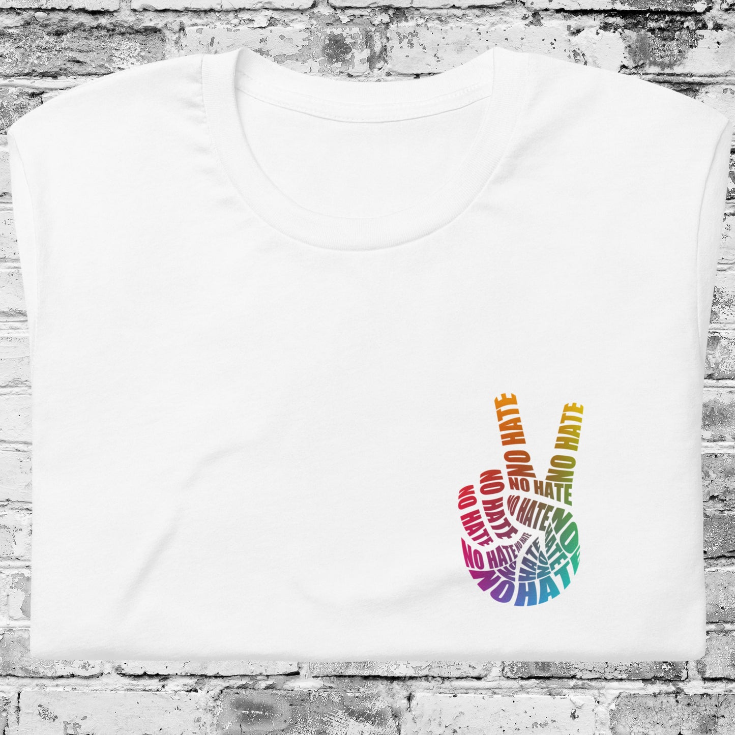No Hate Peace Sign Shirt – Rainbow Anti-Hate Apparel