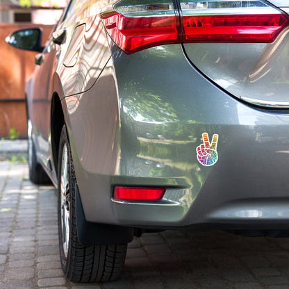 No Hate Peace Sign - Vinyl Sticker Durable & Bubble-Free