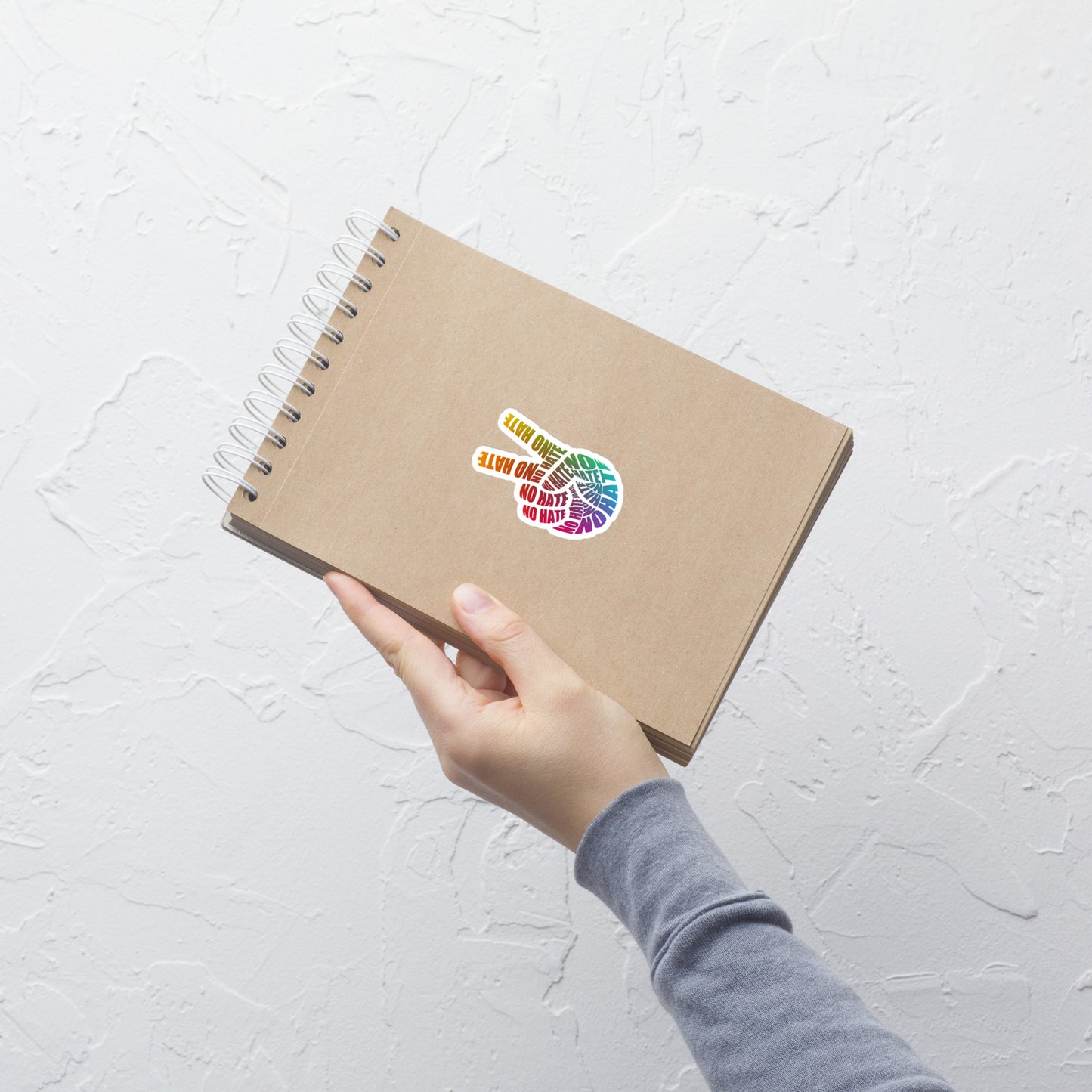 No Hate Peace Sign - Vinyl Sticker Durable & Bubble-Free