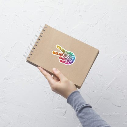 No Hate Peace Sign - Vinyl Sticker Durable & Bubble-Free