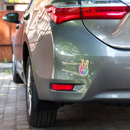 No Hate Peace Sign - Vinyl Sticker Durable & Bubble-Free