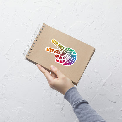 No Hate Peace Sign - Vinyl Sticker Durable & Bubble-Free
