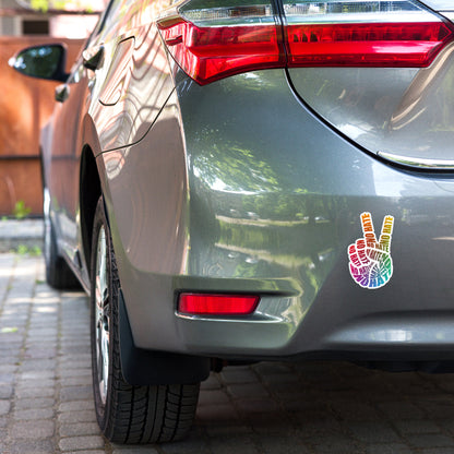 No Hate Peace Sign - Vinyl Sticker Durable & Bubble-Free